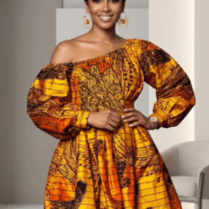 off shoulder Ankara dress